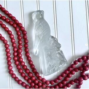 Vintage Viking Clear Crystal Glass Bird Paperweight Bookend Figurine